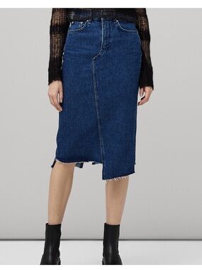 NWT Rag & Bone Sukato Denim Midi Skirt 29